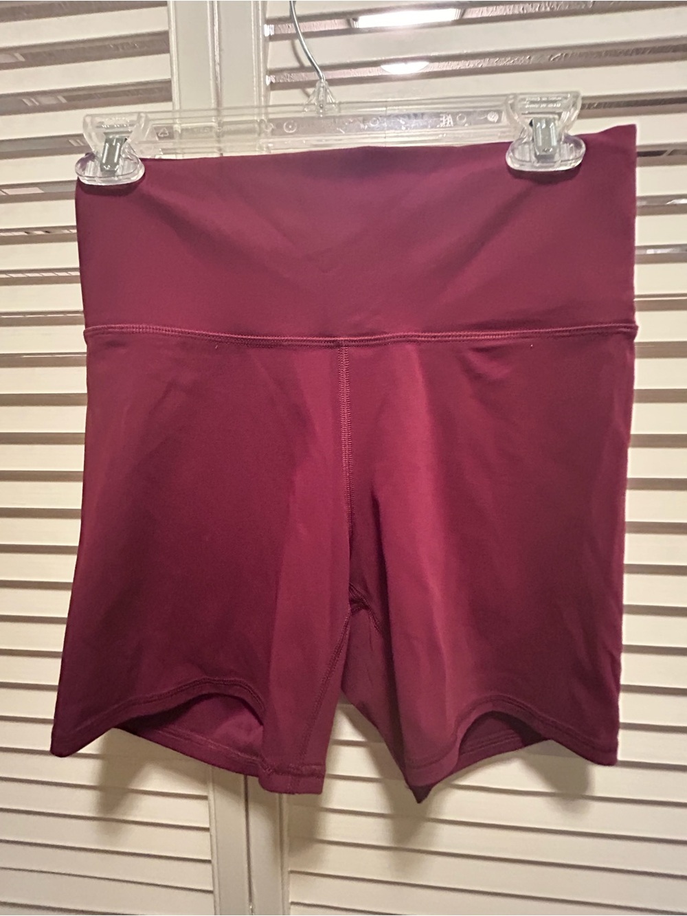 High-Waist Women's Athletic Shorts - Burgundy